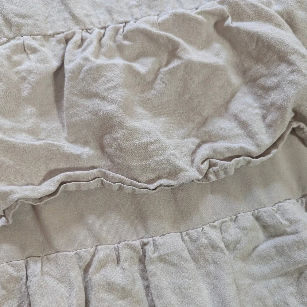 Triple Ruffle Shower Curtain Linen Blend Tiered Boho‎ Cottagecore Pottery Barn